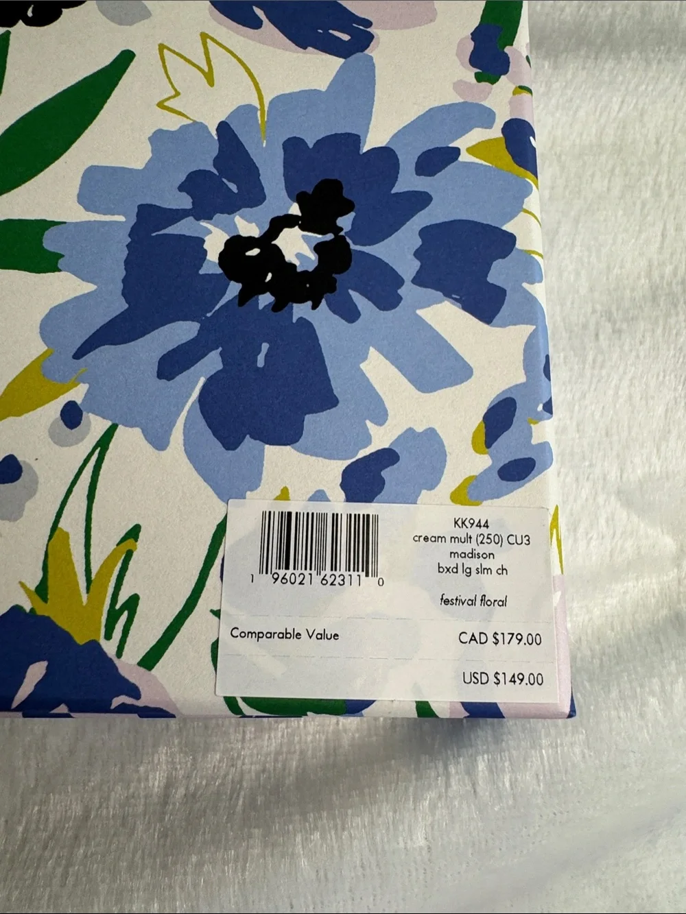 Kate Spade Boxed Madison Floral Large Slim Card Holder